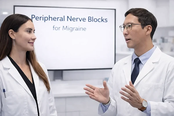 Drs. Michael Tam and Maria Chuquer discussing IV Therapy